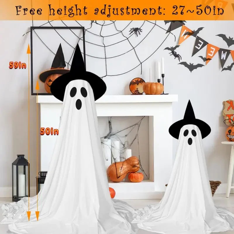 Spooky Ghost Halloween String Lights – Indoor/Outdoor Decor with Remote Control