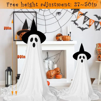 Spooky Ghost Halloween String Lights – Indoor/Outdoor Decor with Remote Control