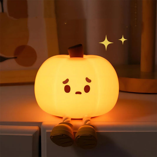 Adorable Silicone Pumpkin Night Light – Dimmable, Safe, & Perfect Halloween Decor for Kids