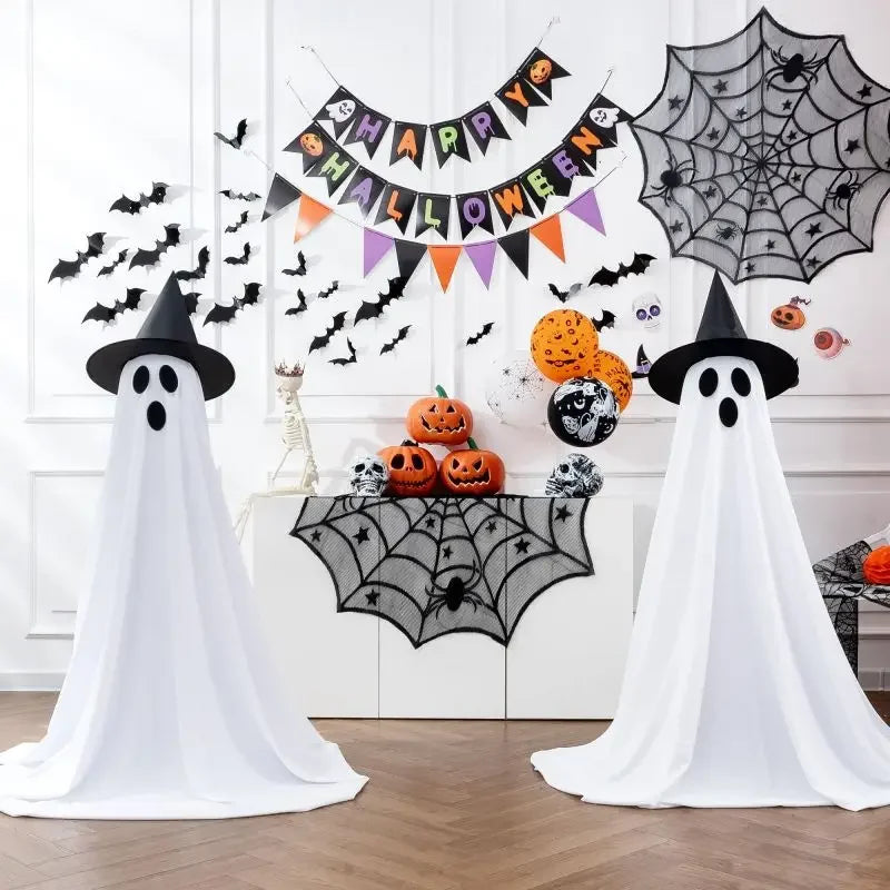 Spooky Ghost Halloween String Lights – Indoor/Outdoor Decor with Remote Control