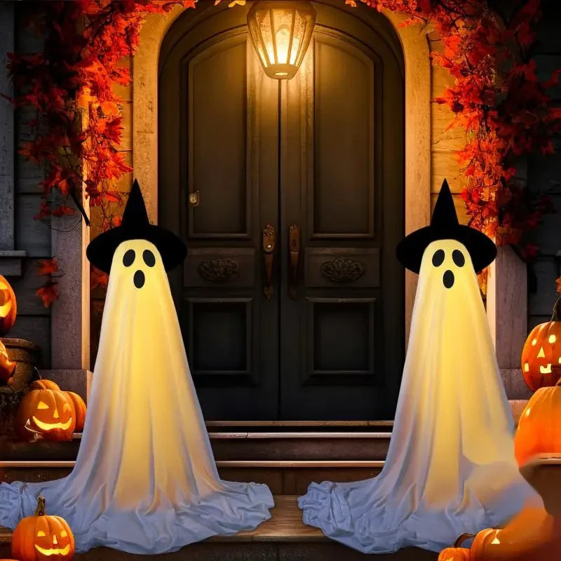 Spooky Ghost Halloween String Lights – Indoor/Outdoor Decor with Remote Control