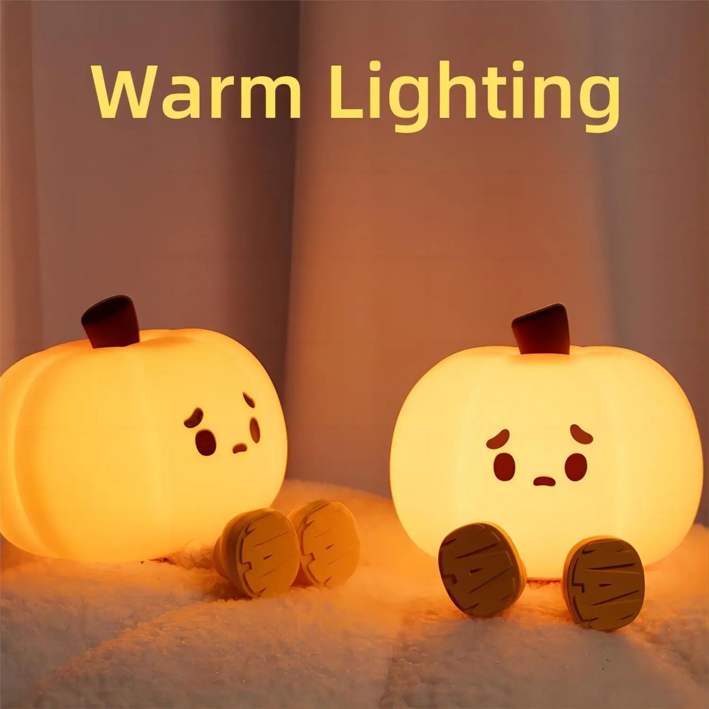 Adorable Silicone Pumpkin Night Light – Dimmable, Safe, & Perfect Halloween Decor for Kids