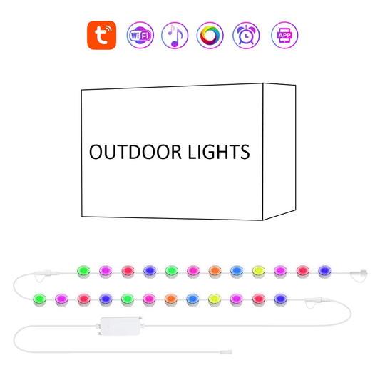 Smart WIFI RGBIC Eaves Lights Permanent Outdoor Lights Outdoor Waterproof Lighting Strings Work with Alexa, Google Assistant