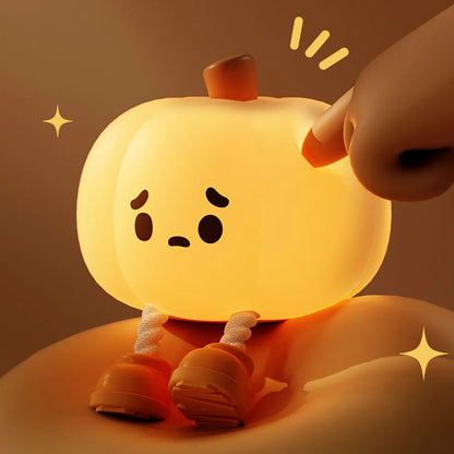 Adorable Silicone Pumpkin Night Light – Dimmable, Safe, & Perfect Halloween Decor for Kids