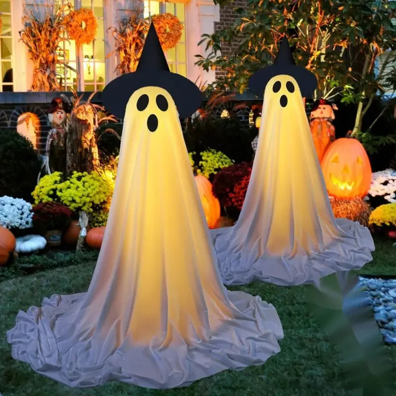 Spooky Ghost Halloween String Lights – Indoor/Outdoor Decor with Remote Control