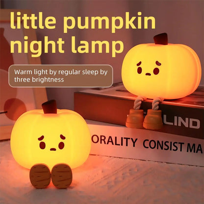 Adorable Silicone Pumpkin Night Light – Dimmable, Safe, & Perfect Halloween Decor for Kids